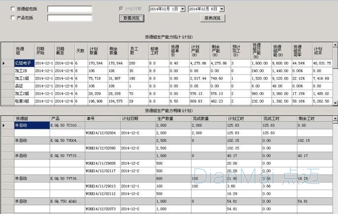 生產設備管理軟件界面圖